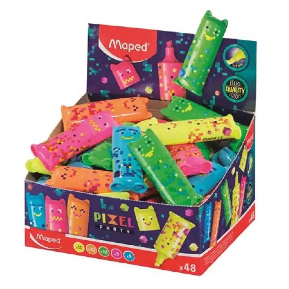 marca-texto-mini-pixel-party.jpg Mini Marca-Texto Pixel Party - Maped - Imagem 3