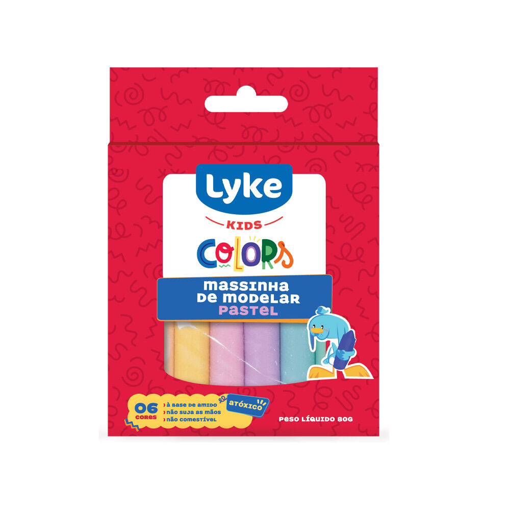105855_01-4455 Massinha de Modelar Pastel 6 cores Lyke - Imagem 1