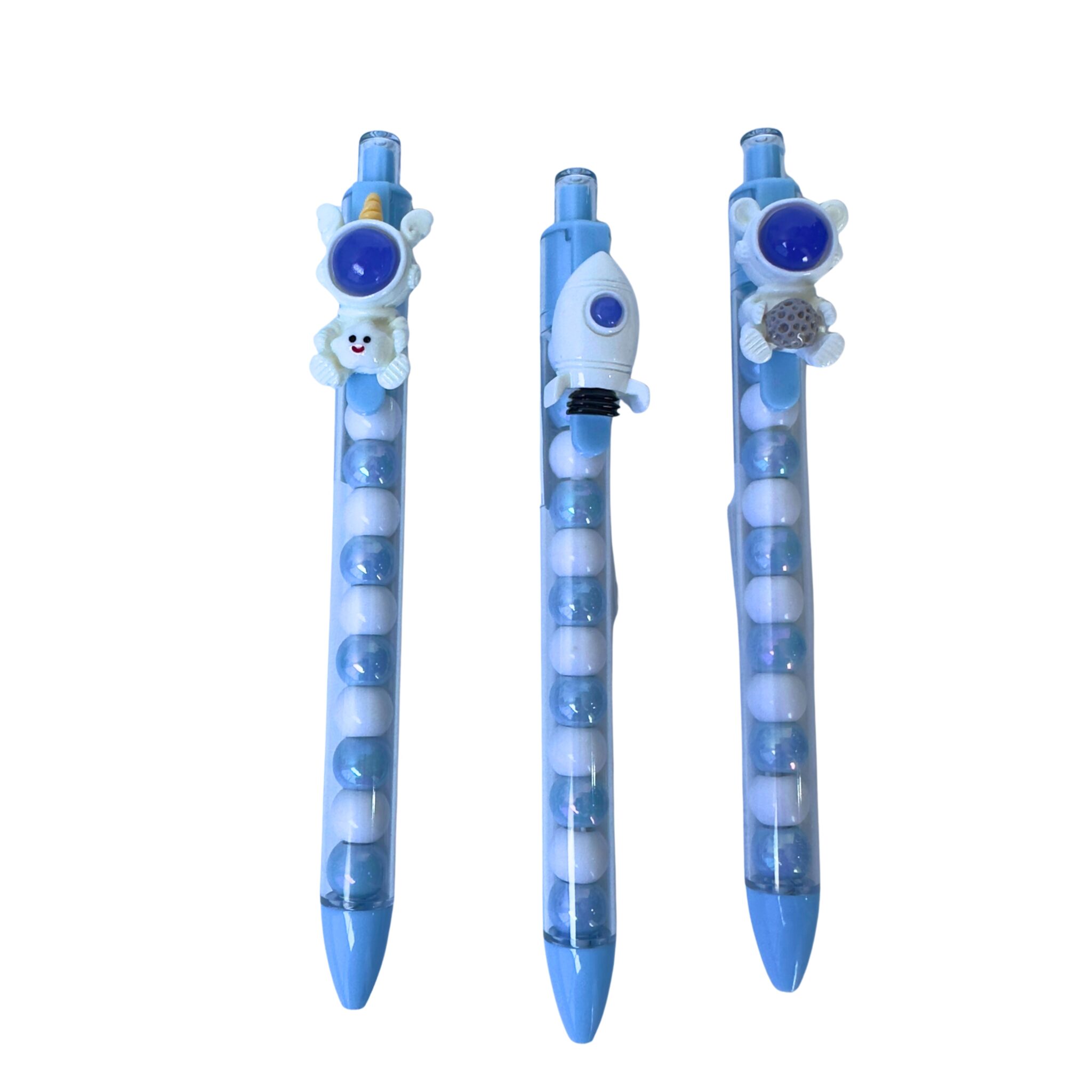 ASTRONAUTA-FOGUETE.jpg Caneta Fofa Retrátil Bolinhas Astronauta Foguete - Importados - Imagem 1