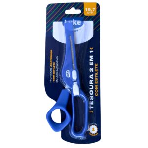 Tesoura Multiuso 2 em 1 Com Estilete 18cm - Lyke