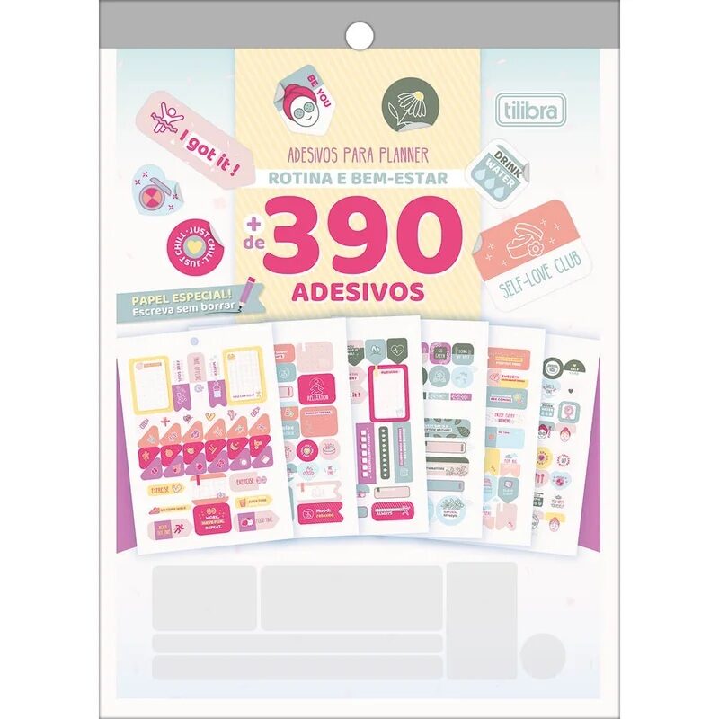 adesivo-para-planner-bem-estar-tilibra.jpg Bloco de Adesivos para Planner Bem-Estar - Tilibra - Imagem 1