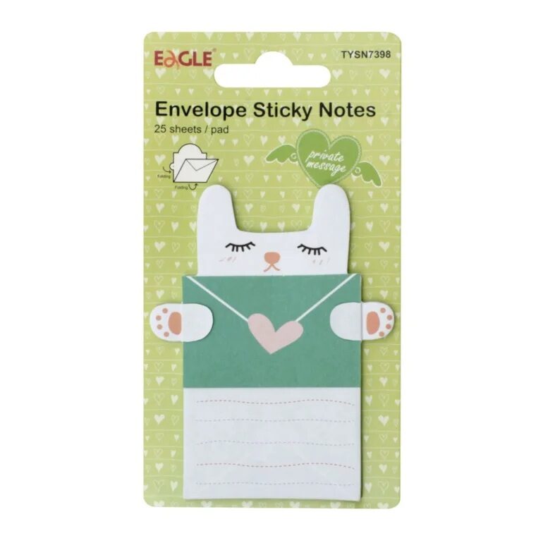 bloco-adesivo-carta-coelho-eagle.jpg Bloco Adesivo Carta Gato Branco - Eagle - Imagem 1