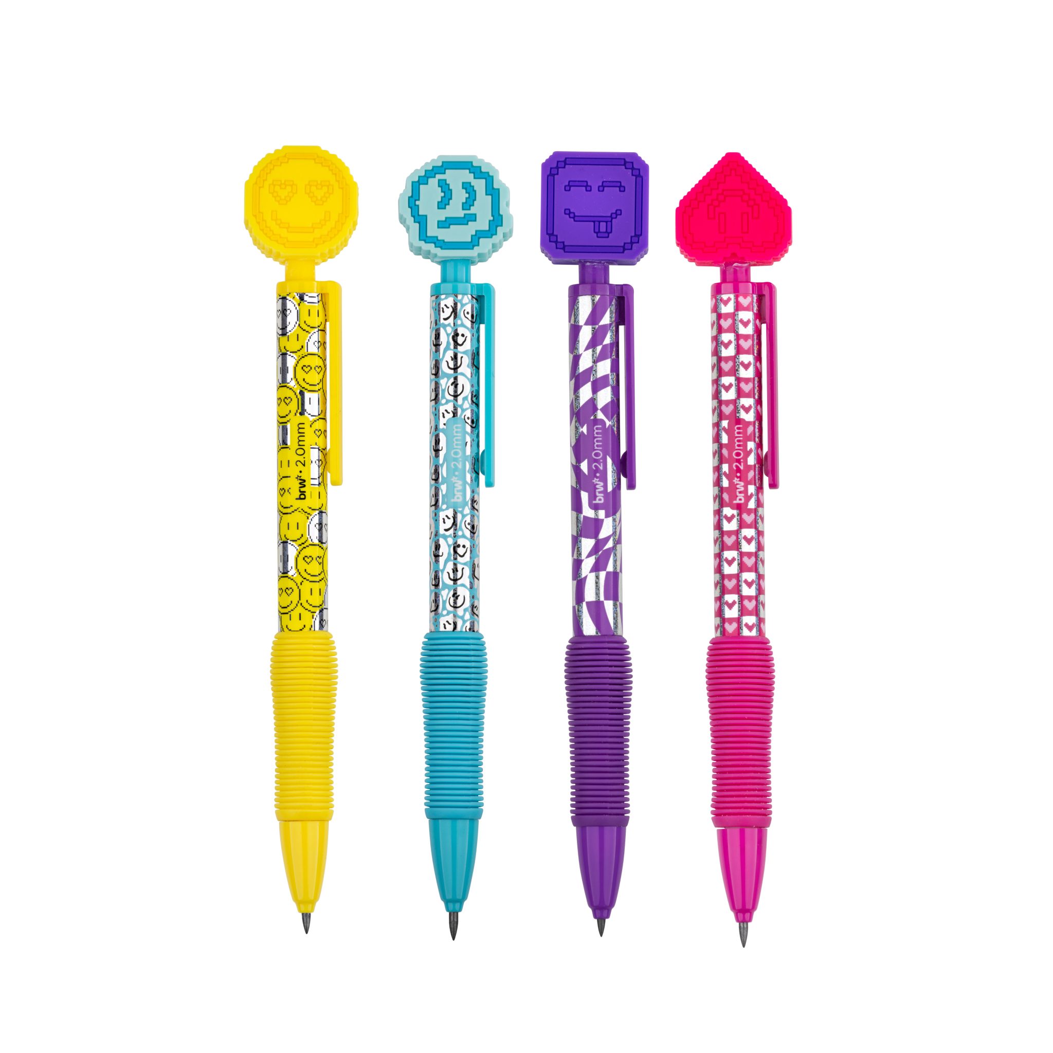 emoji-2.jpg Lapiseira Plástica Pixel Emojis 2.0mm - BRW - Imagem 1