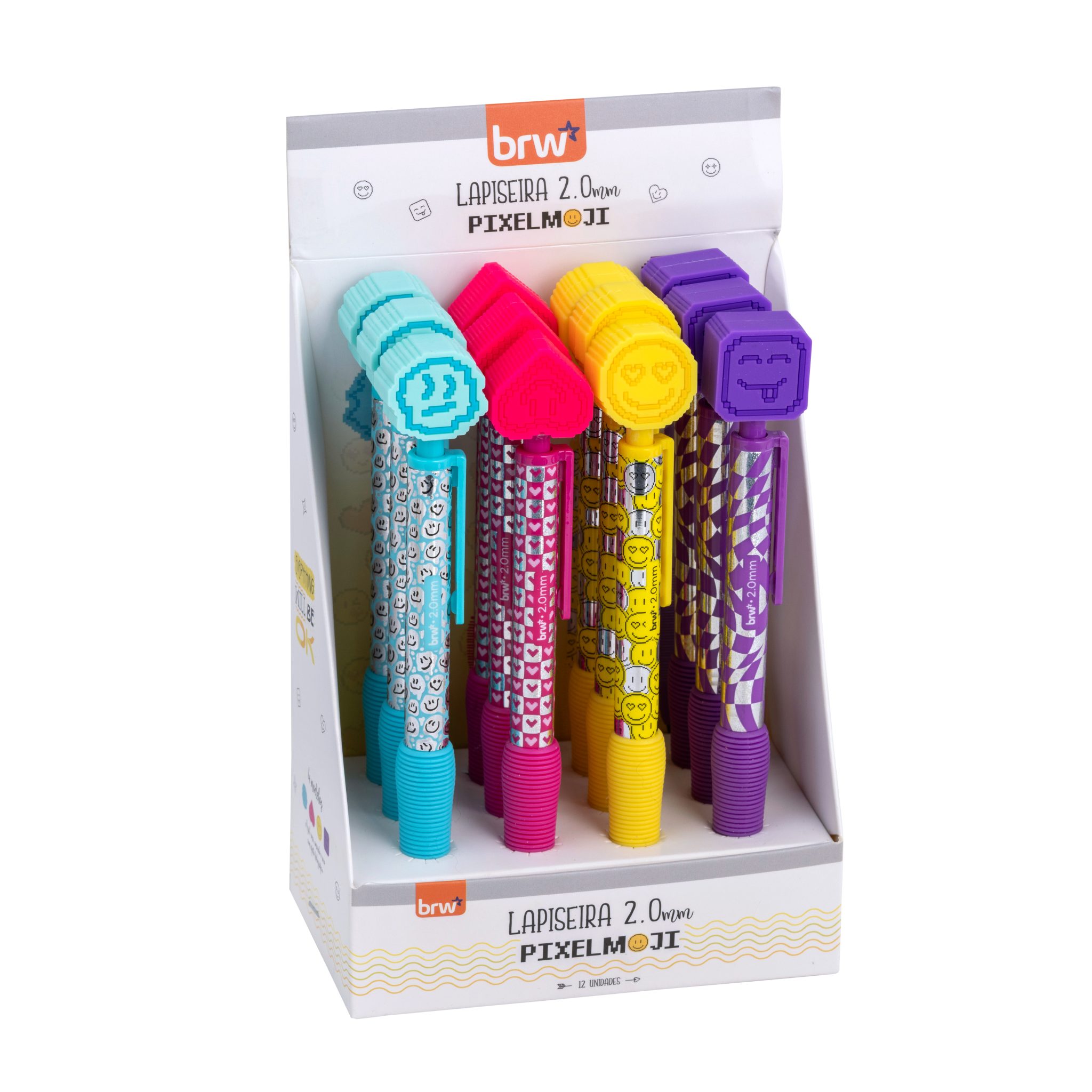 emoji4-2.jpg Lapiseira Plástica Pixel Emojis 2.0mm - BRW - Imagem 4