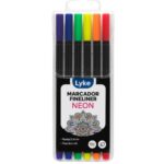 Conjunto Fineliner Neon 0.4mm 6 Cores - Lyke