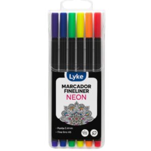 Conjunto Fineliner Neon 0.4mm 6 Cores - Lyke