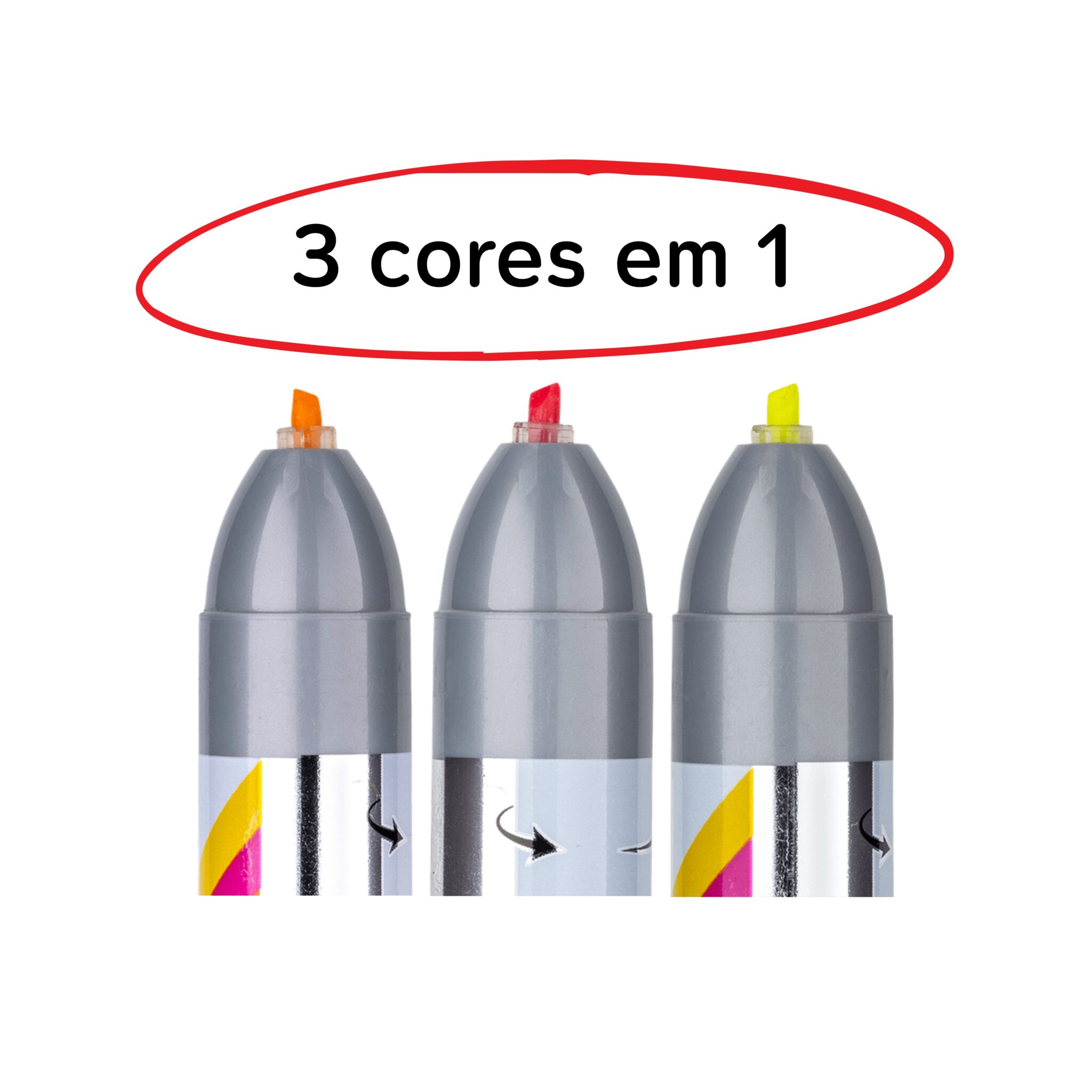 gyre3.jpg Marca-Texto Gyre 3 Cores Neon - BRW - Imagem 3