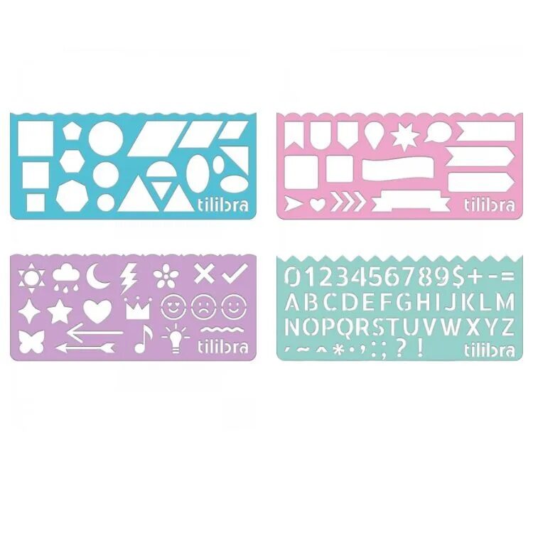 r-gua-stencil-tilibra.jpg Régua Stencil Fun Blister Com 4 Und Tilibra - Imagem 3