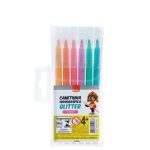 Canetinha Hidrográfica Glitter Blister C/ 6 Cores Pastel BRW
