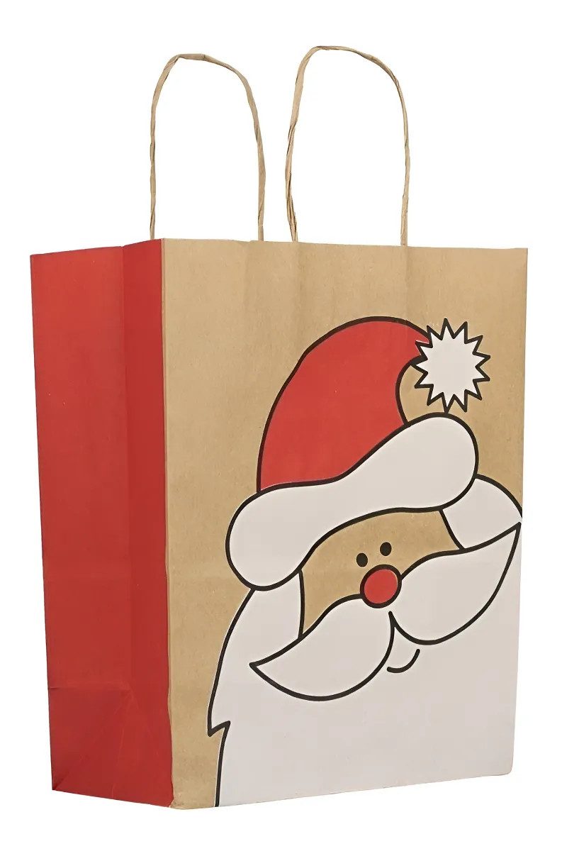 image-12.jpg Sacola Kraft Papai Noel 18x22cm - Imagem 1