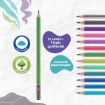 Lápis De Cor Vibes Aurora Boreal 12 Cores + 1 Lápis 6B - Tris - Imagem 2